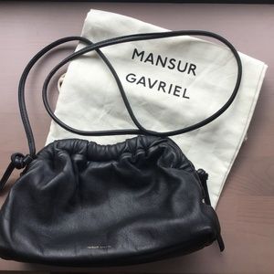 Mansur Gavriel mini cloud clutch black/flamma